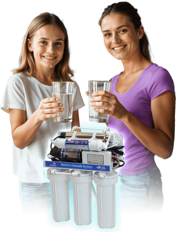 mama-hija-alcalina_purifikate Mamá e hija con el sistema residencial purifika